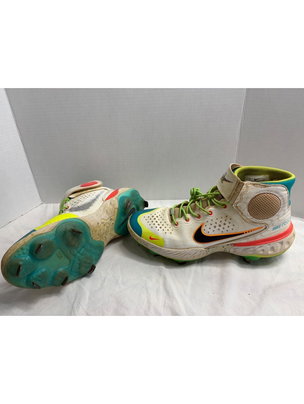 Nike Alpha Huarache 3 Elite Baseball Cleats Men’s 8 White Multi CV3550-107